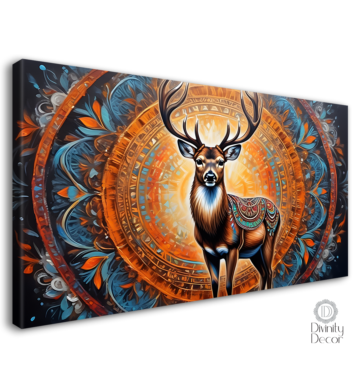 Deer with colorful textured background art- Design - Animal -176