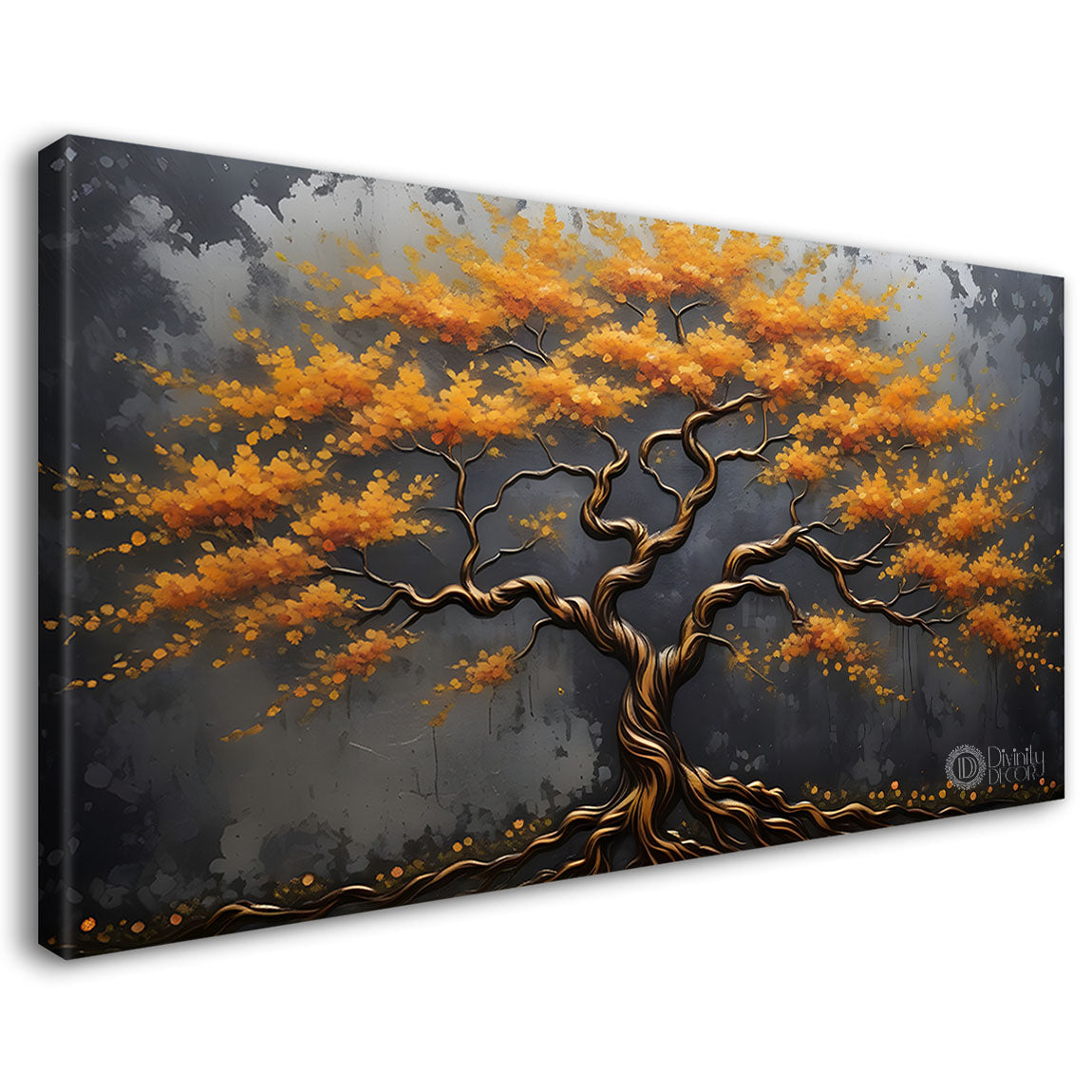 Orange tree in textured modern art- Design - Tree-176