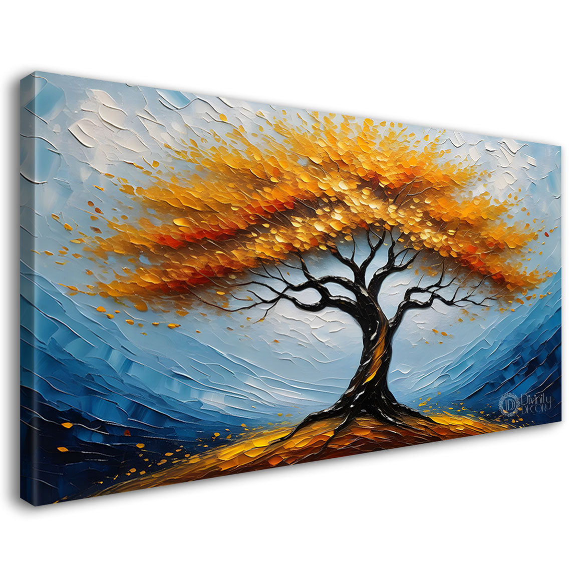 Orange tree in textured modern art- Design - Tree-177