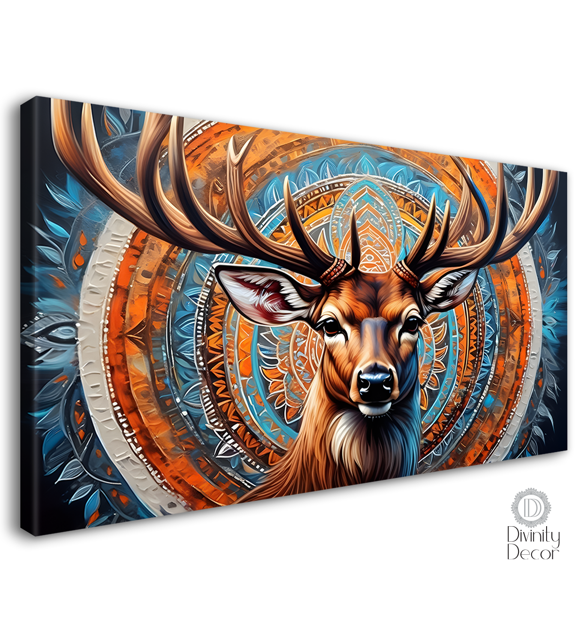 Deer with colorful textured background art - Design - Animal -178