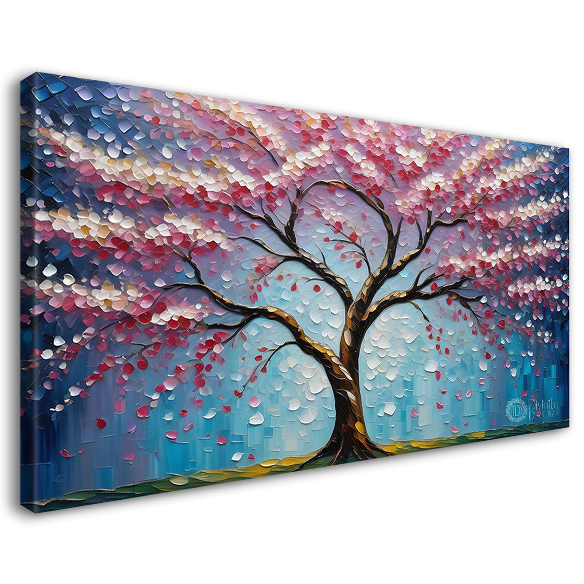 Spring tree in textured modern art- Design - Tree-178