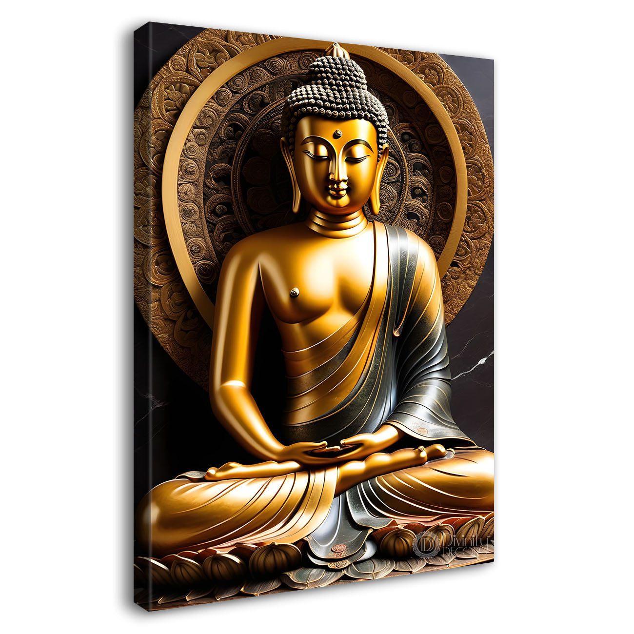 Golden buddha textured painting-V-178
