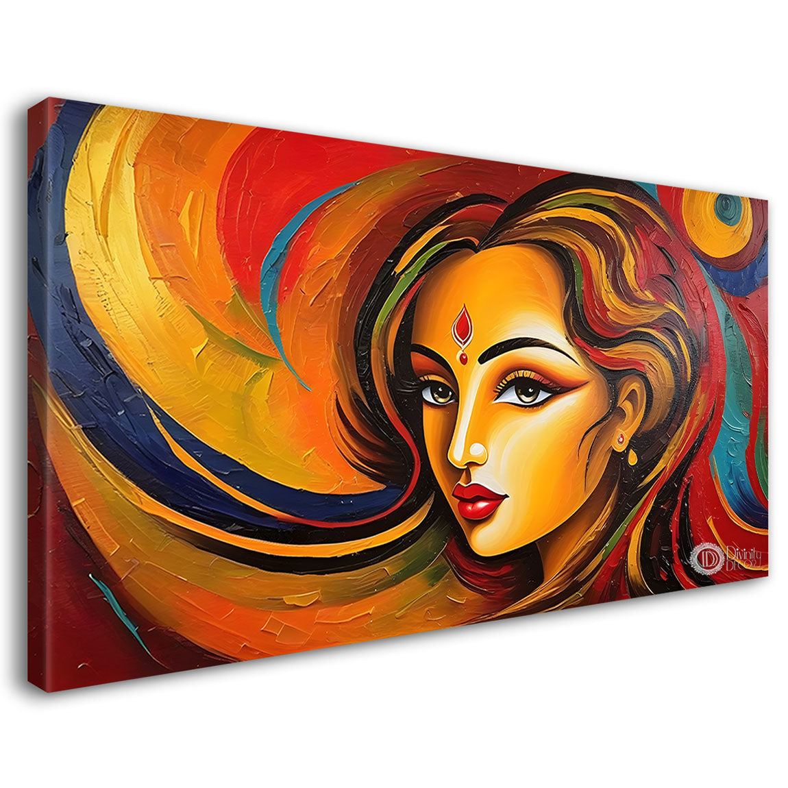 Beautiful woman with colorful background modern art Canvas Painting - Design - Modern-L-179