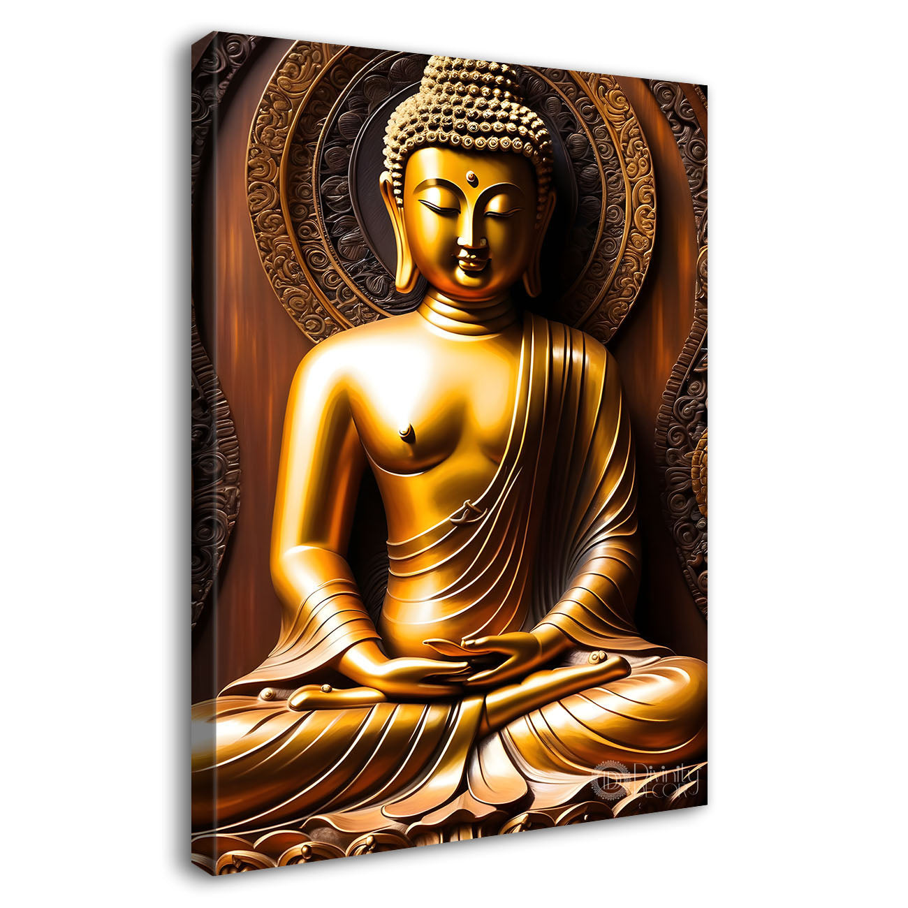 Golden buddha with chakra texturd painting-V-179