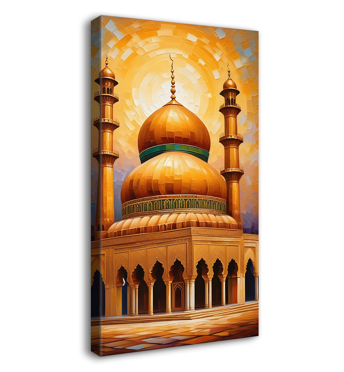 Islamic mosque with bright colours modern art - Islamic paintings-V-17