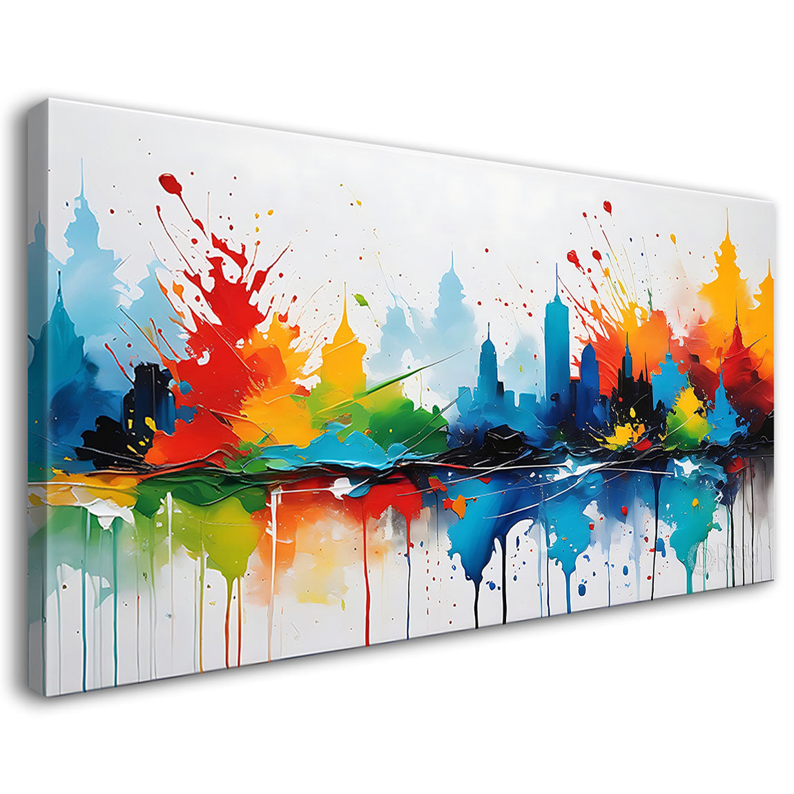 Colorful textured water color painting Canvas Painting - Nature Art -17