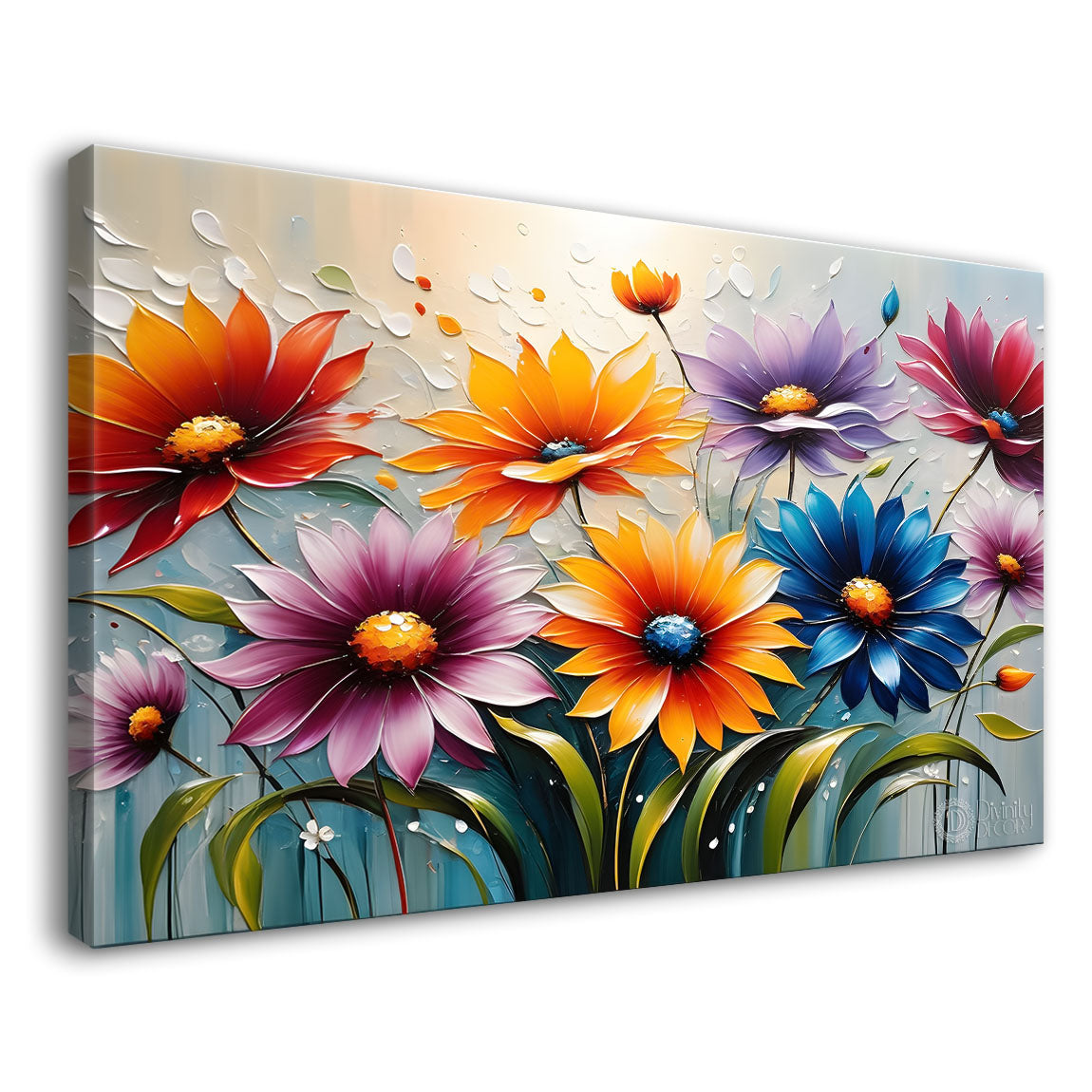 Colorful flowers in light background- Design - Flower-181