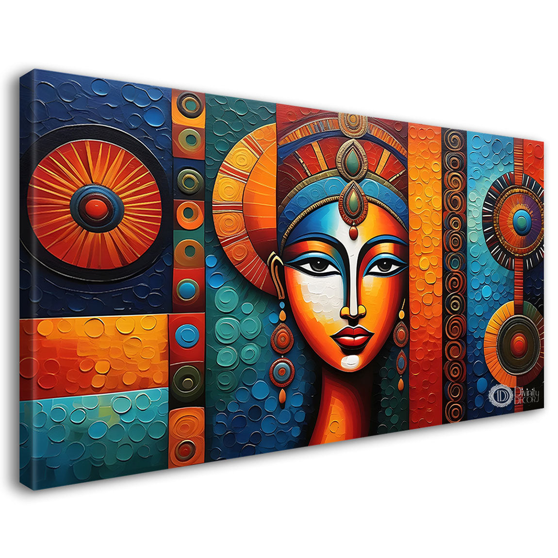 Tribal lady face modern art Canvas Painting - Design - Modern-L-181