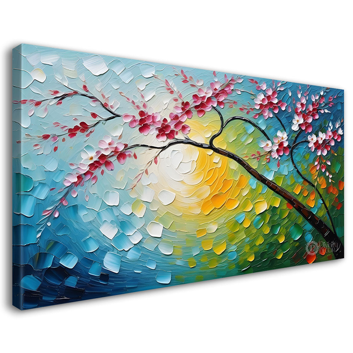 Spring tree in textured modern art- Design - Tree-182