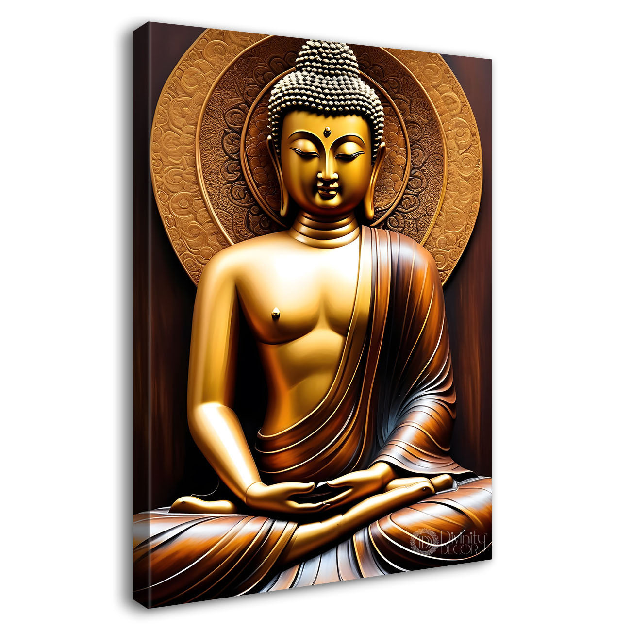 Golden buddha with chakra texturd painting-V-182