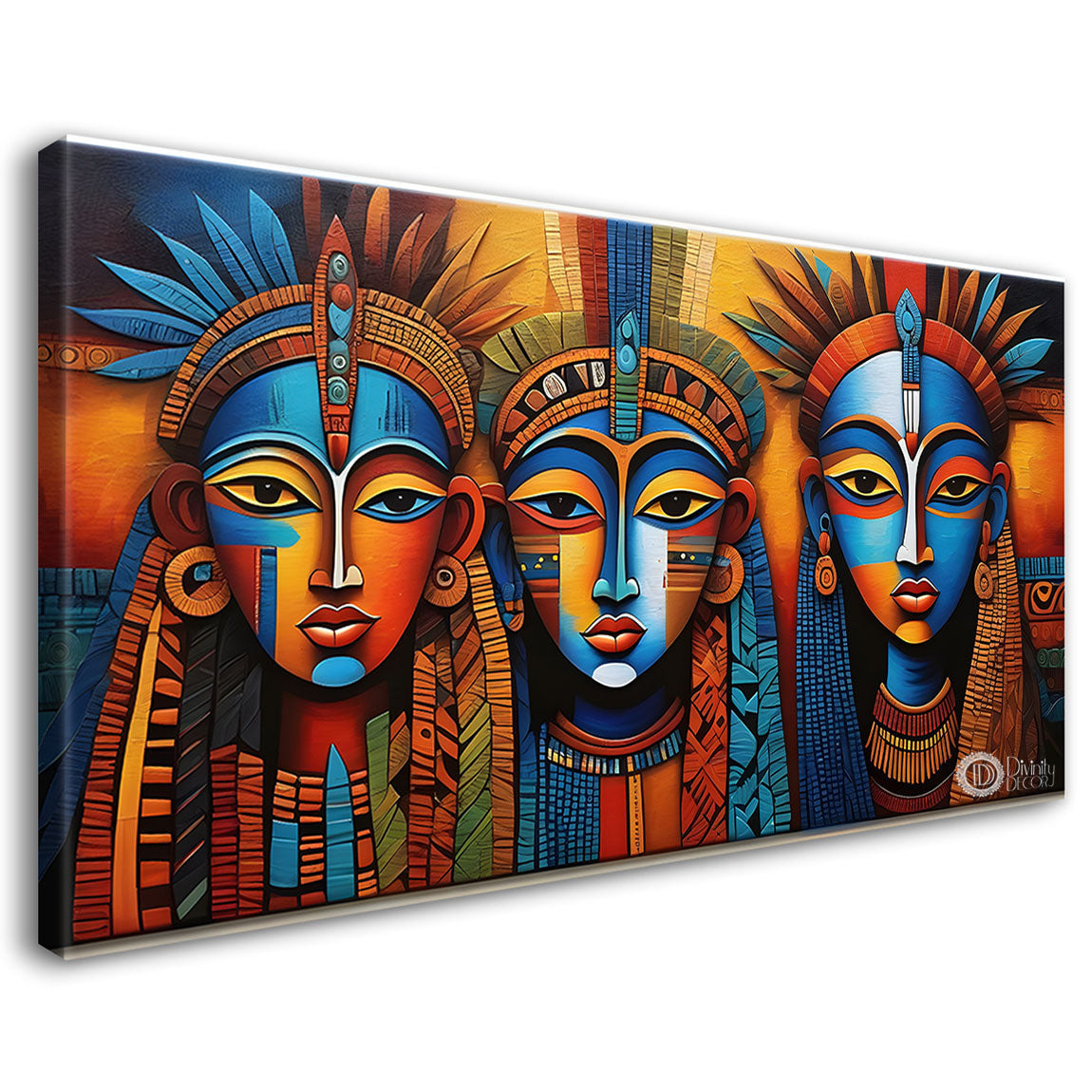 Three beautiful men faces textured art Canvas Painting - Design - Modern-L-183