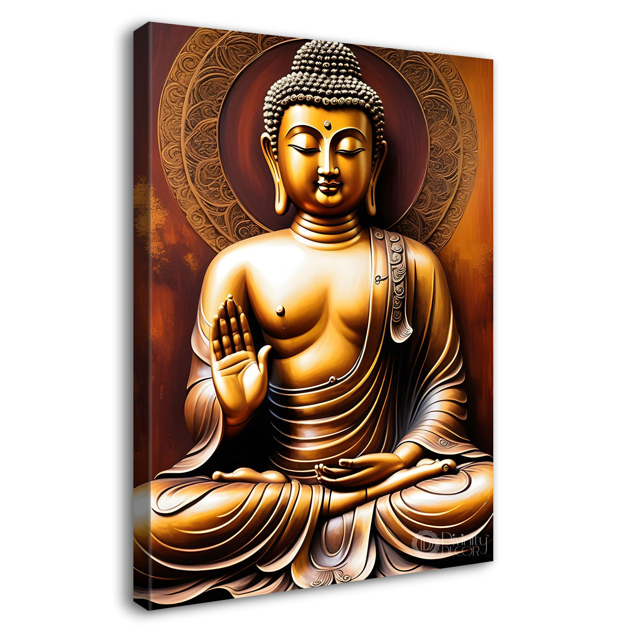 Golden buddha with chakra texturd painting-V-183