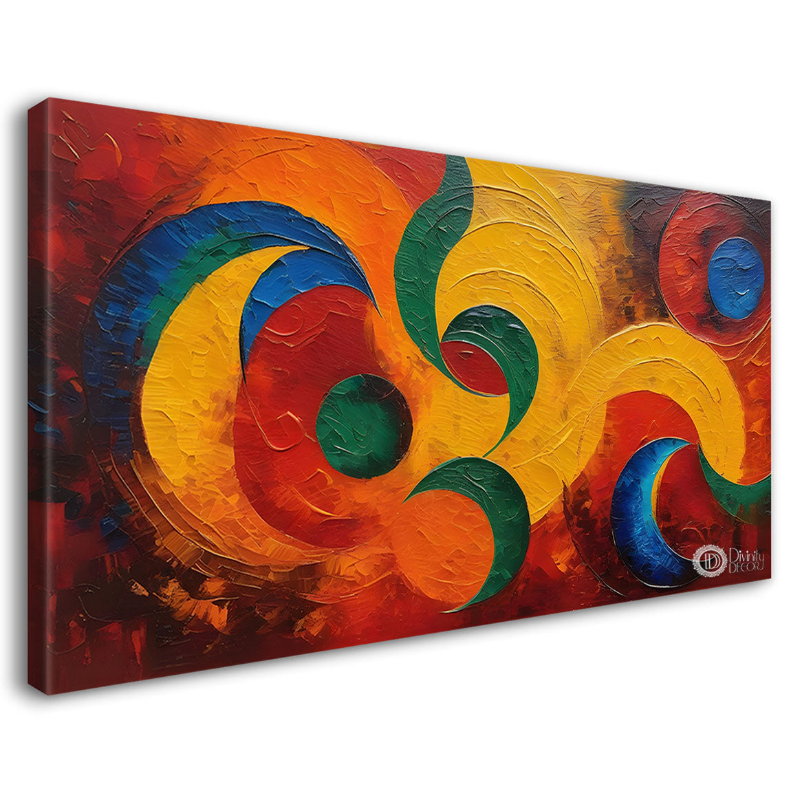 Colorful half moon pattern textured art Canvas Painting - Design - Modern-L-184