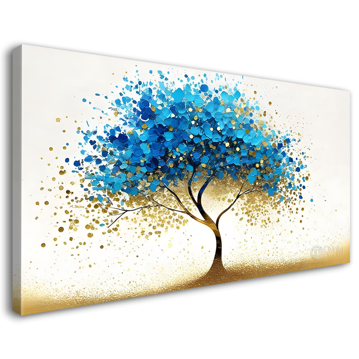 Aqua color tree in textured background modern art- Design - Tree-185
