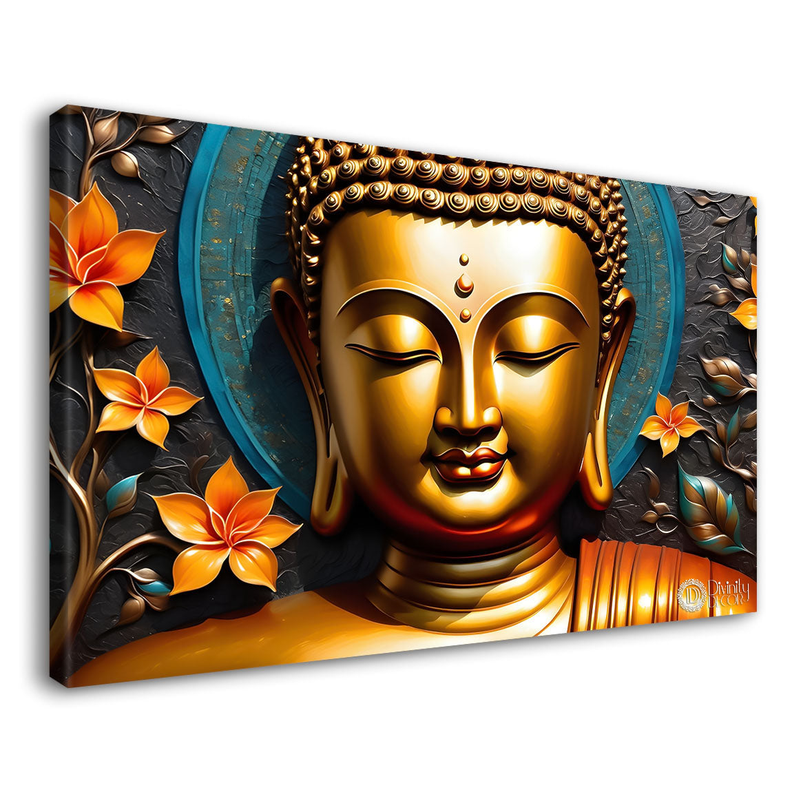 Buddha in colorful background textured painting Canvas Wall Painting - Buddha-186