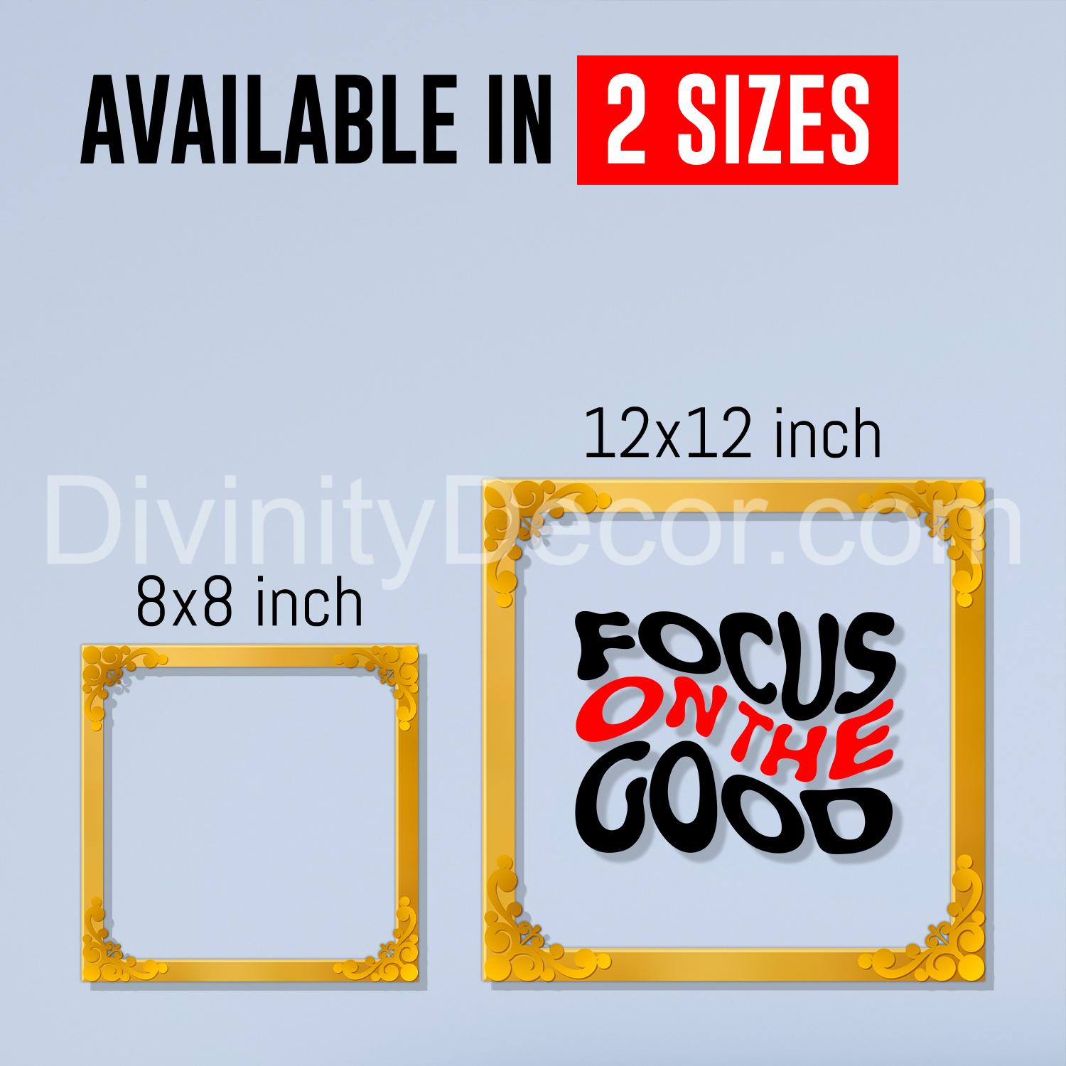 Focus on the good Golden Plaque for Gifting, Wall Decor Clear UV print with Golden Border-186
