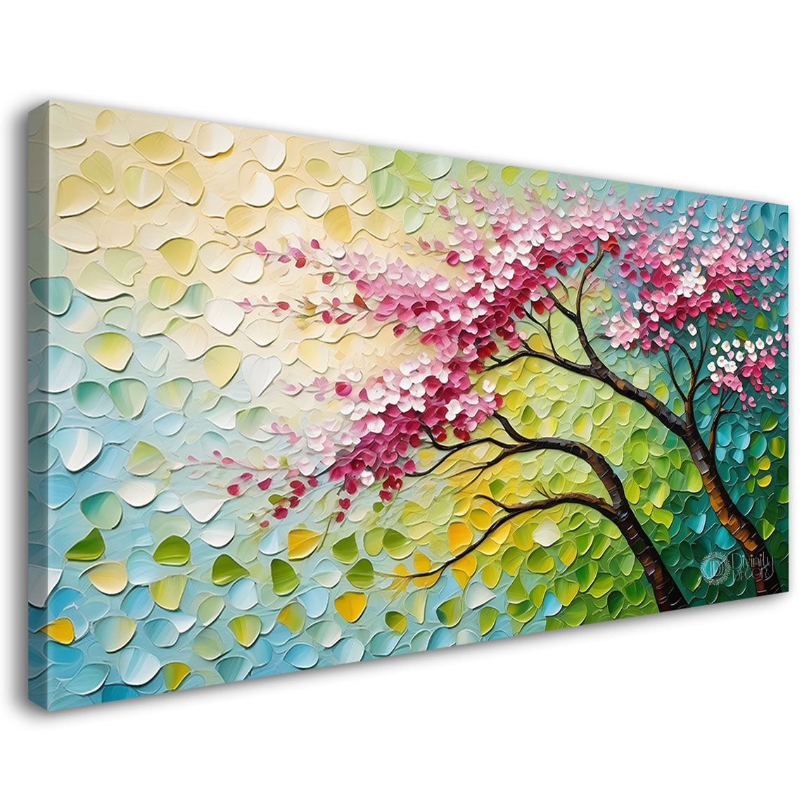 Spring tree in textured modern art- Design - Tree-186