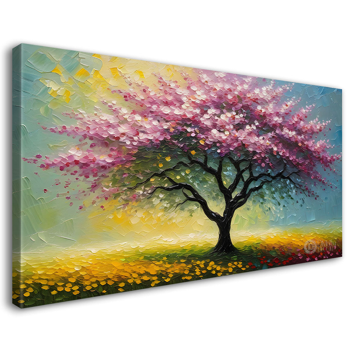 Spring tree in textured modern art- Design - Tree-187