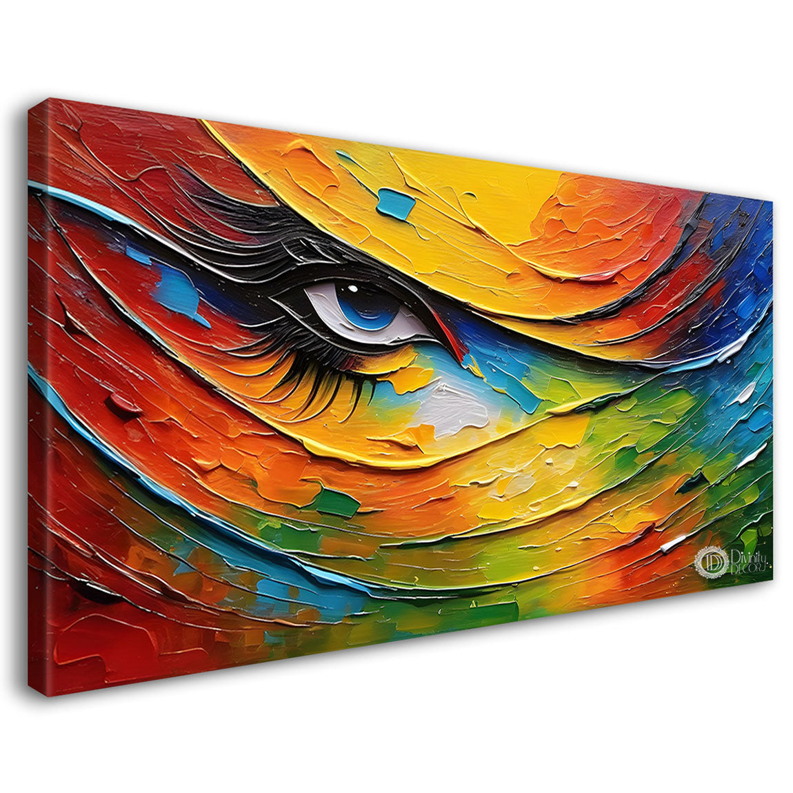 One eye in colorful rays modern art Canvas Painting - Design - Modern-L-189