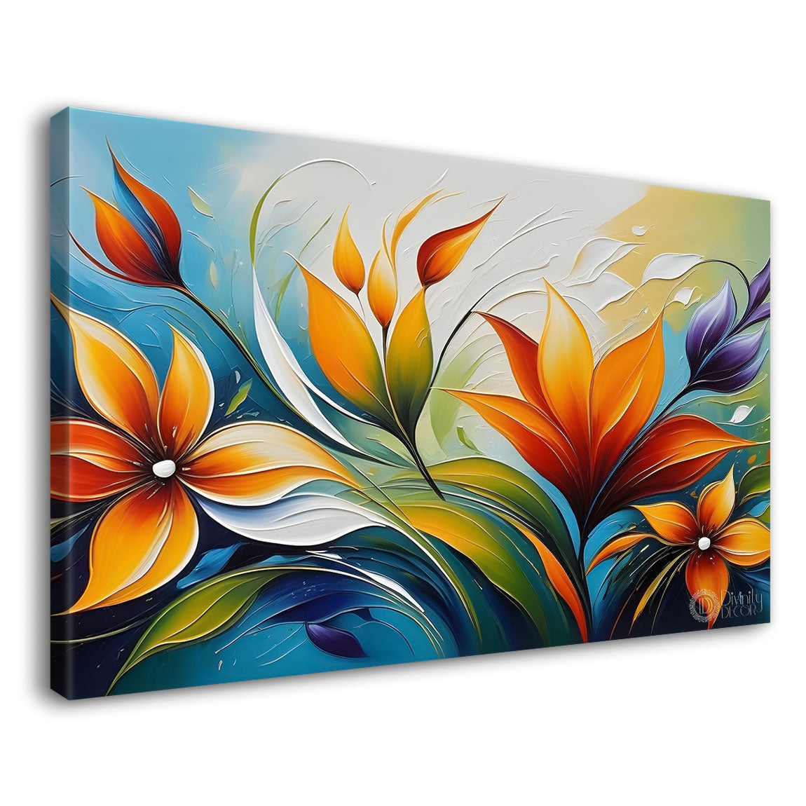 Yellow flowers with light textured painting- Design - Flower-189