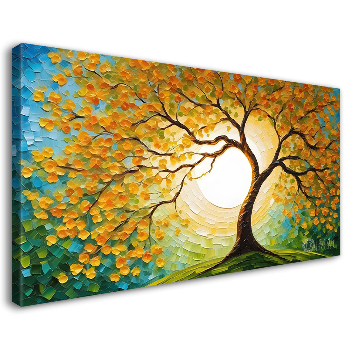 Orange tree in textured modern art- Design - Tree-189
