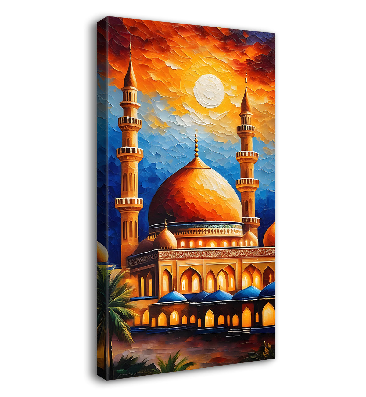 Islamic mosque with colourful background modern art  - Islamic paintings-V-18