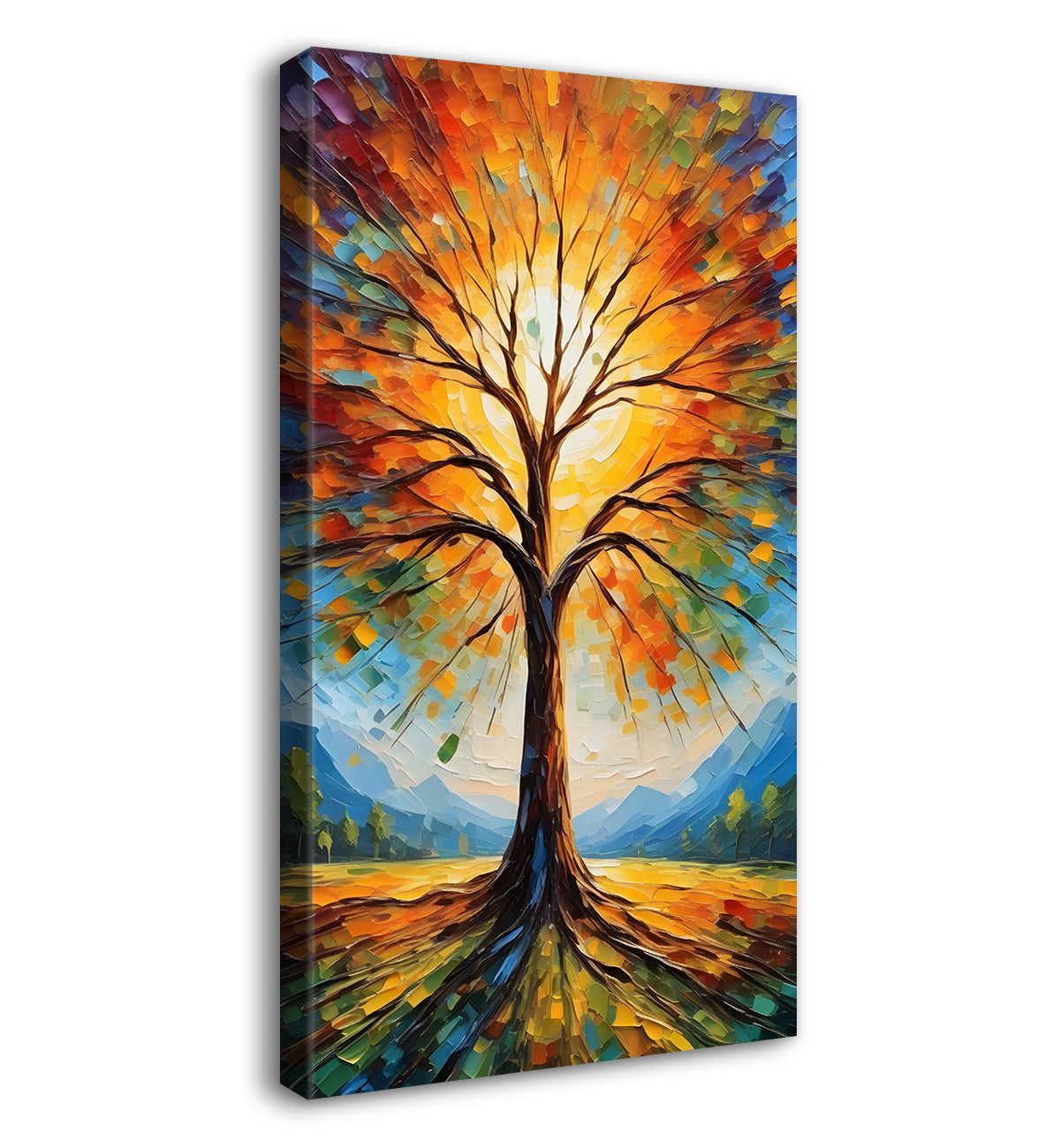Orange tree with texutred  natural art  Canvas Painting - Nature Art -V-18