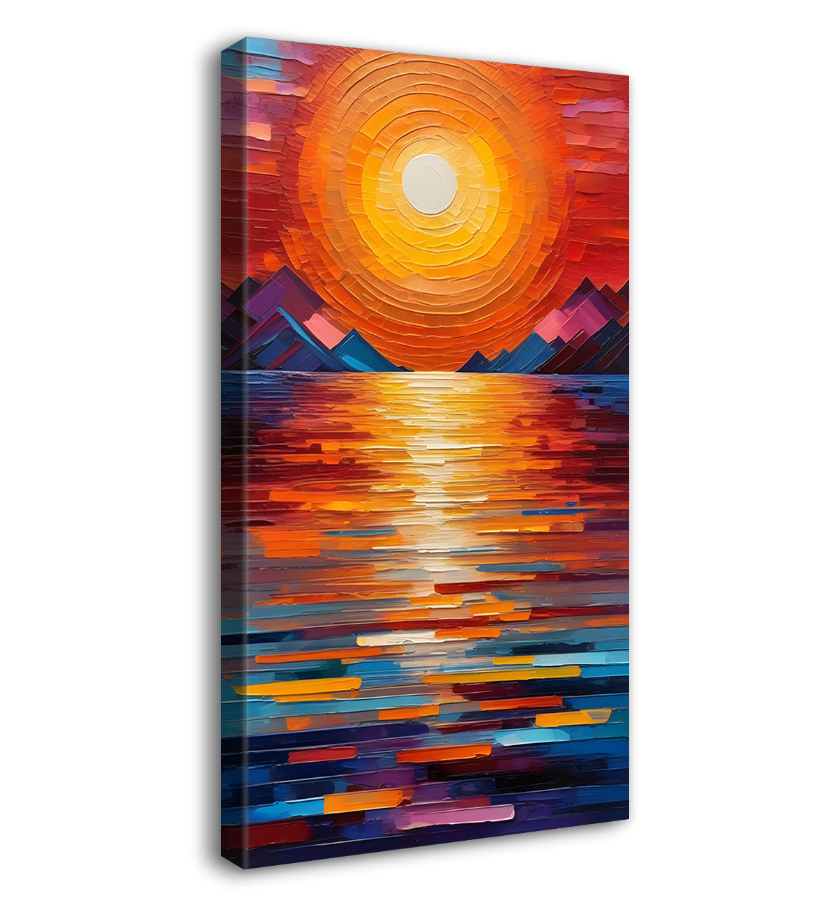 Sunset with colourful background modern art painting Canvas Painting - Design - Modern-V-18