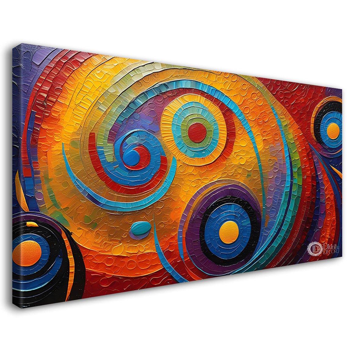 Colorful spiral Textured art Canvas Painting - Design - Modern-L-18