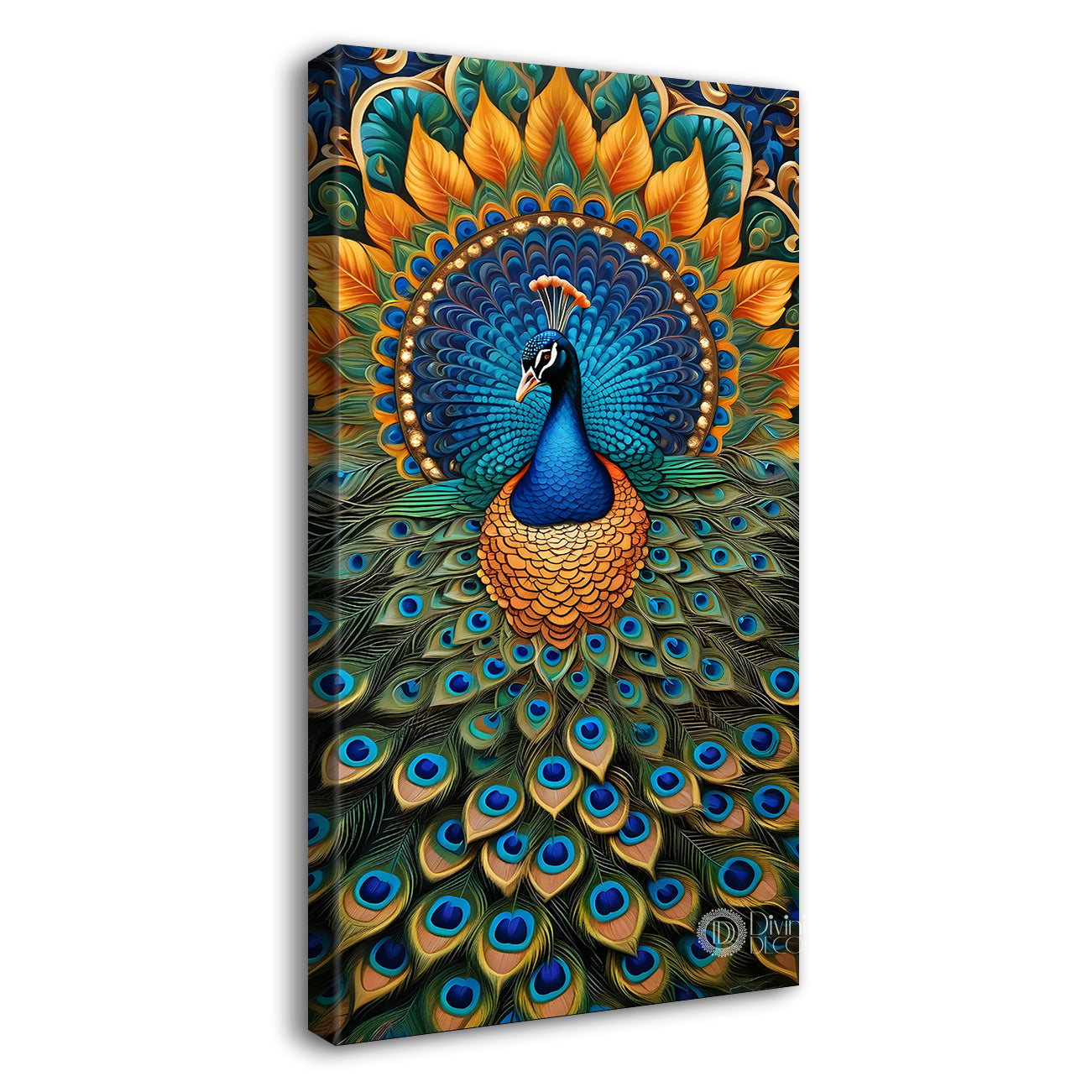 Peacock in bright colours modern art painting  - Design - Peacock-V-18