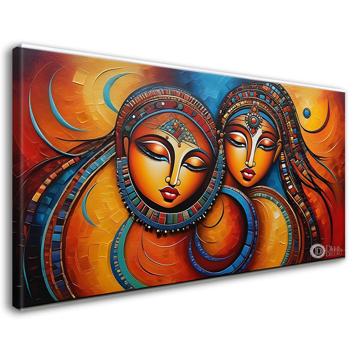 Beautiful ladies with bright background textured art Canvas Painting - Design - Modern-L-190
