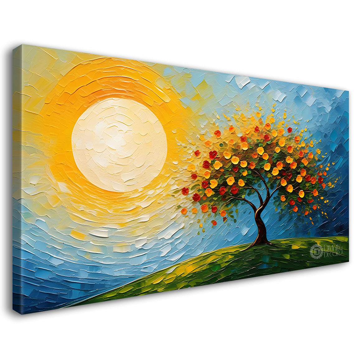 Orange tree in textured modern art- Design - Tree-191