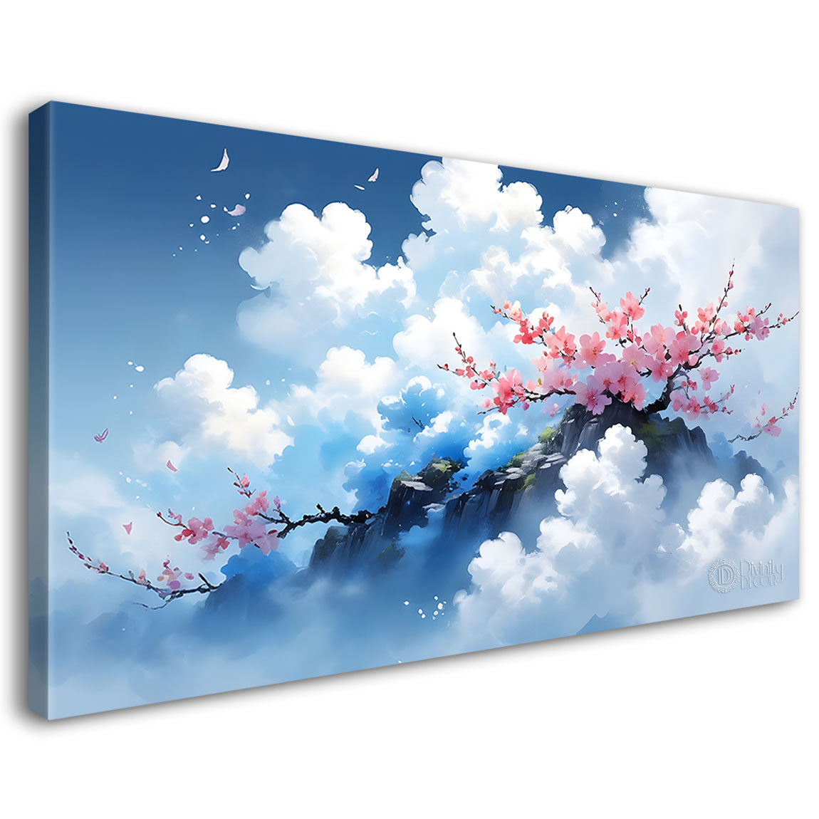 Clouds with flowers painting Canvas Painting - Nature Art -192