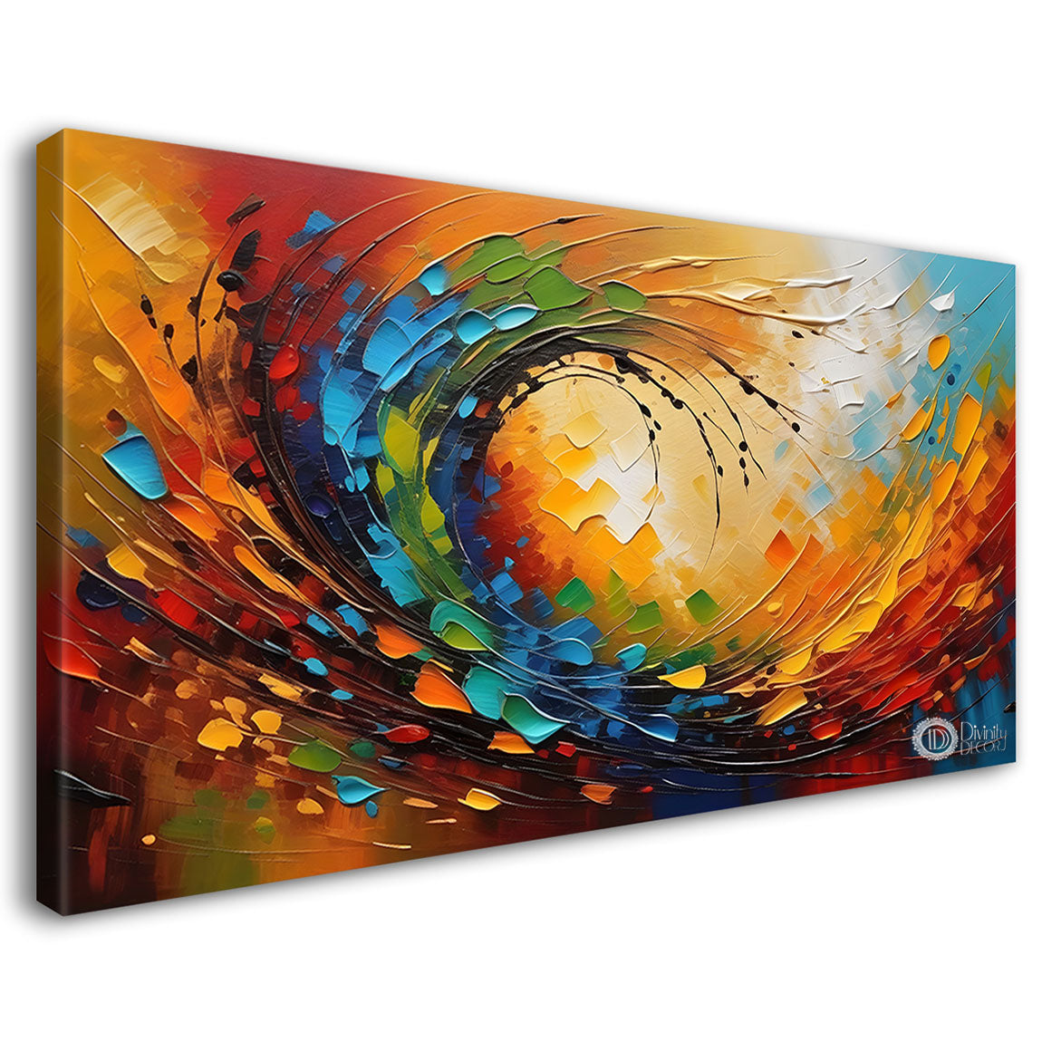 One wave in colors modern art Canvas Painting - Design - Modern-L-193