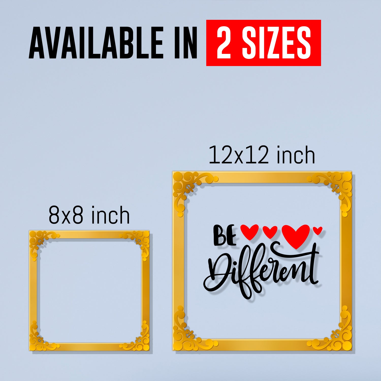 Be different Golden Plaque for Gifting, Wall Décor Clear UV print with Golden Border -194