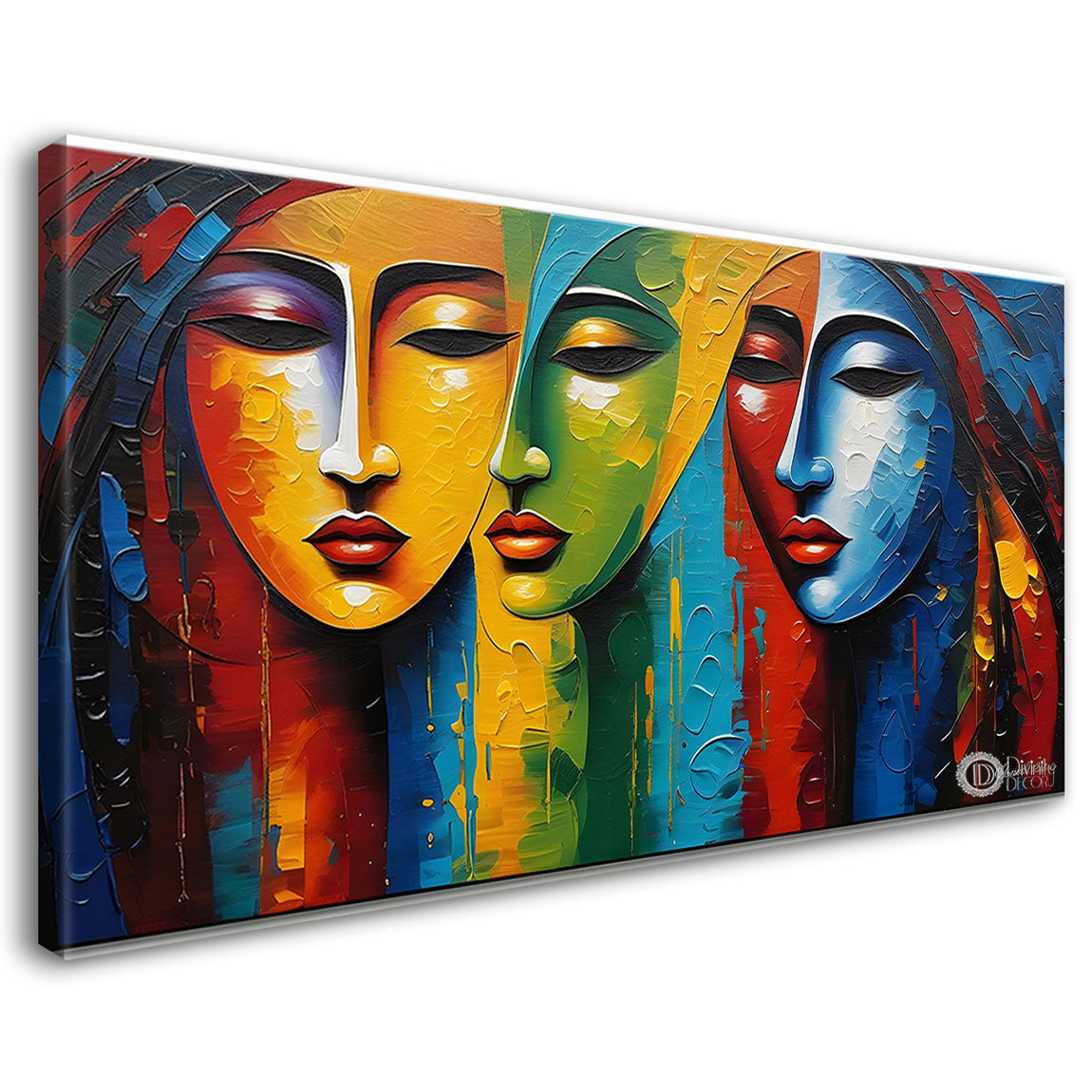 Closed eyes face with modern texture art Canvas Painting - Design - Modern-L-194