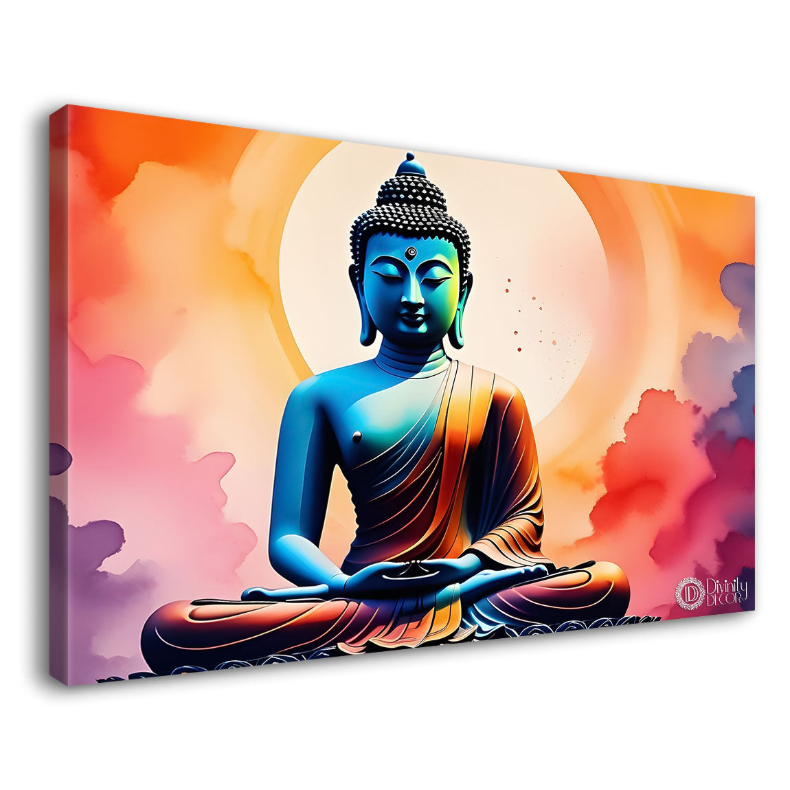 Buddha in colorful background textured painting Canvas Wall Painting - Buddha-195