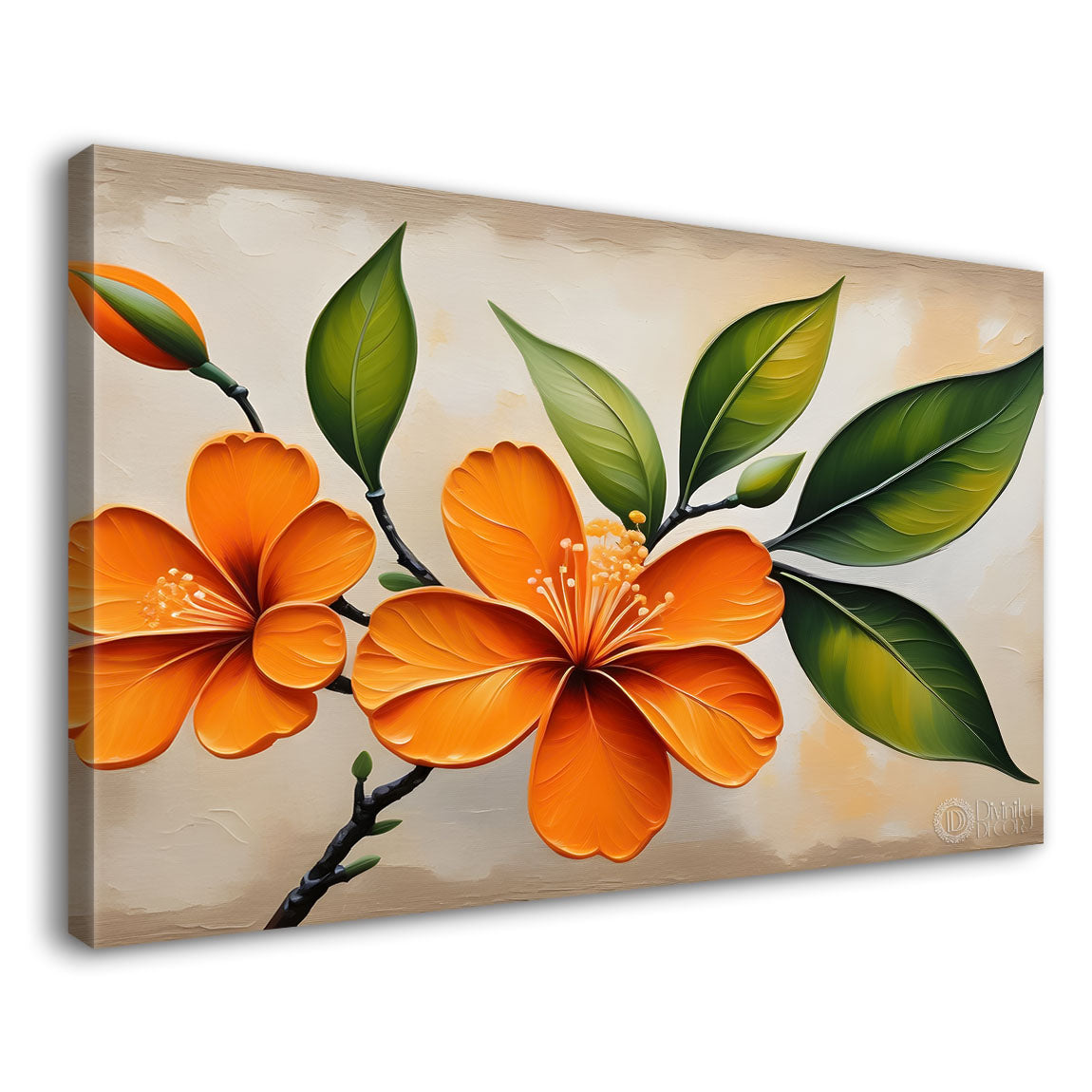 Orange flowers in light background- Design - Flower-196