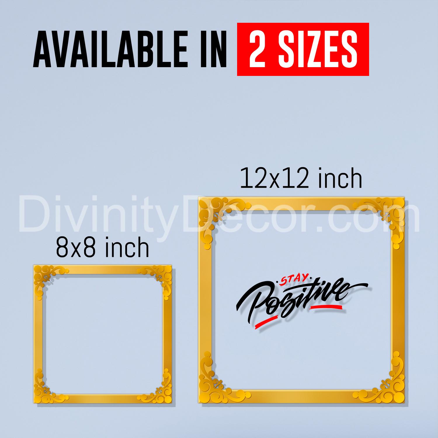 Stay positive Golden Plaque for Gifting, Wall Decor Clear UV print with Golden Border-197