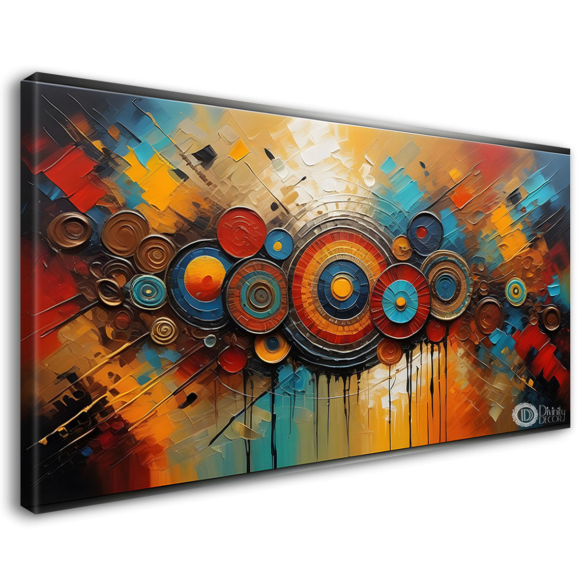 Multiple spiral textured modern art Canvas Painting - Design - Modern-L-198