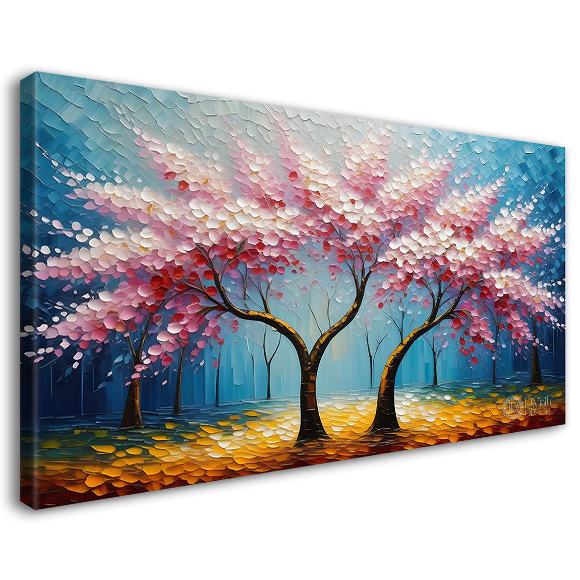 Spring tree in textured modern art- Design - Tree-199