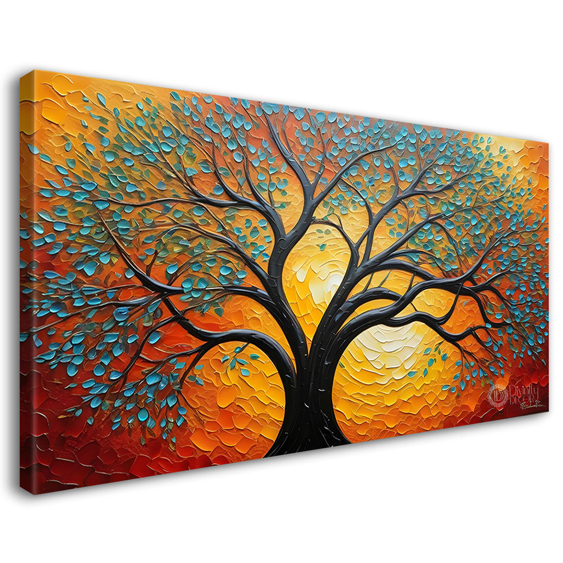 Tree in light textured modern art Canvas Painting - Design - Tree-19