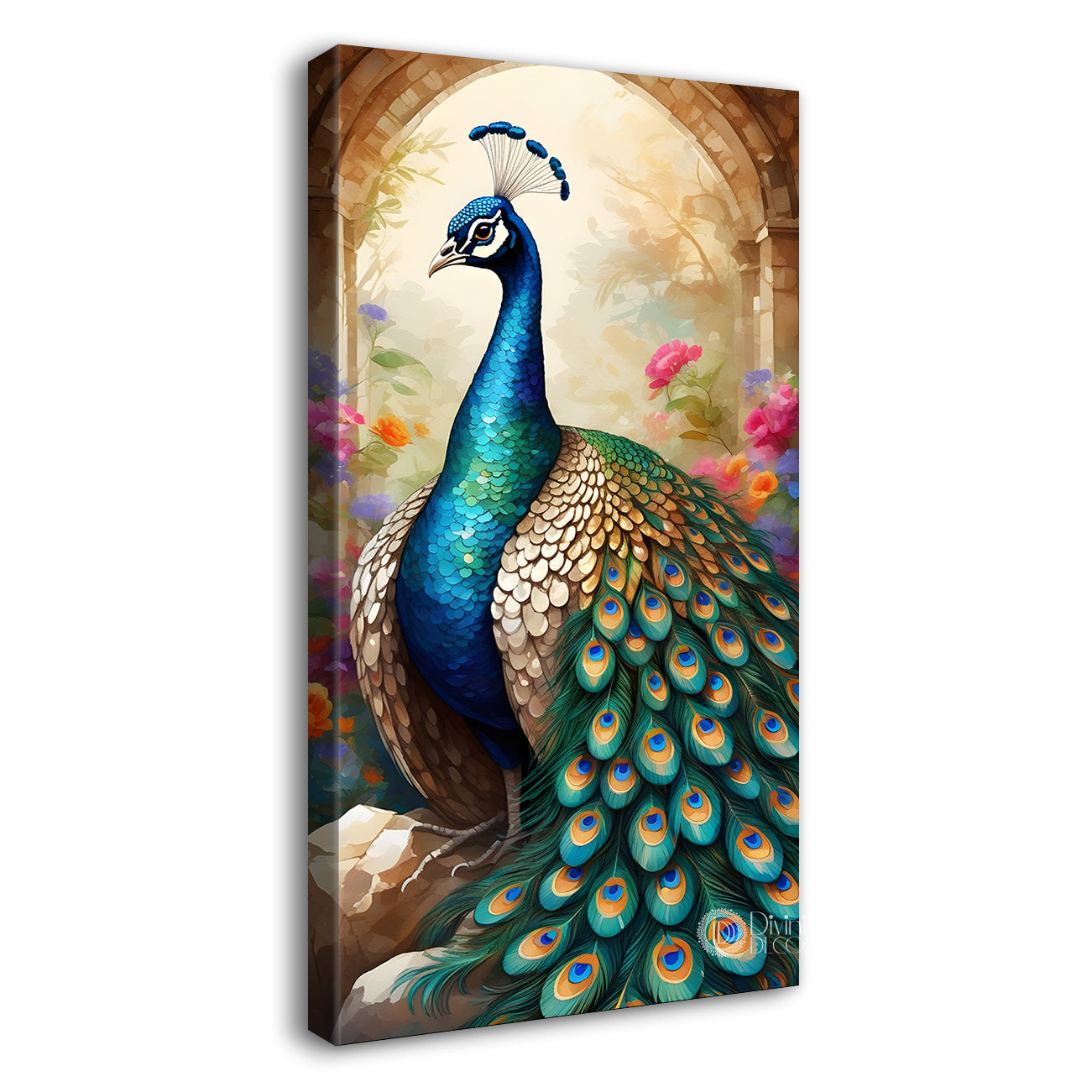 Peacock with bright texutred modern art Canvas Painting - Design - Peacock-V-1