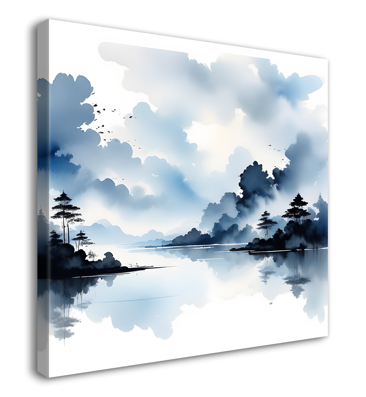 Clouds textured water colour painting  24X24 - Nature Art -S-106