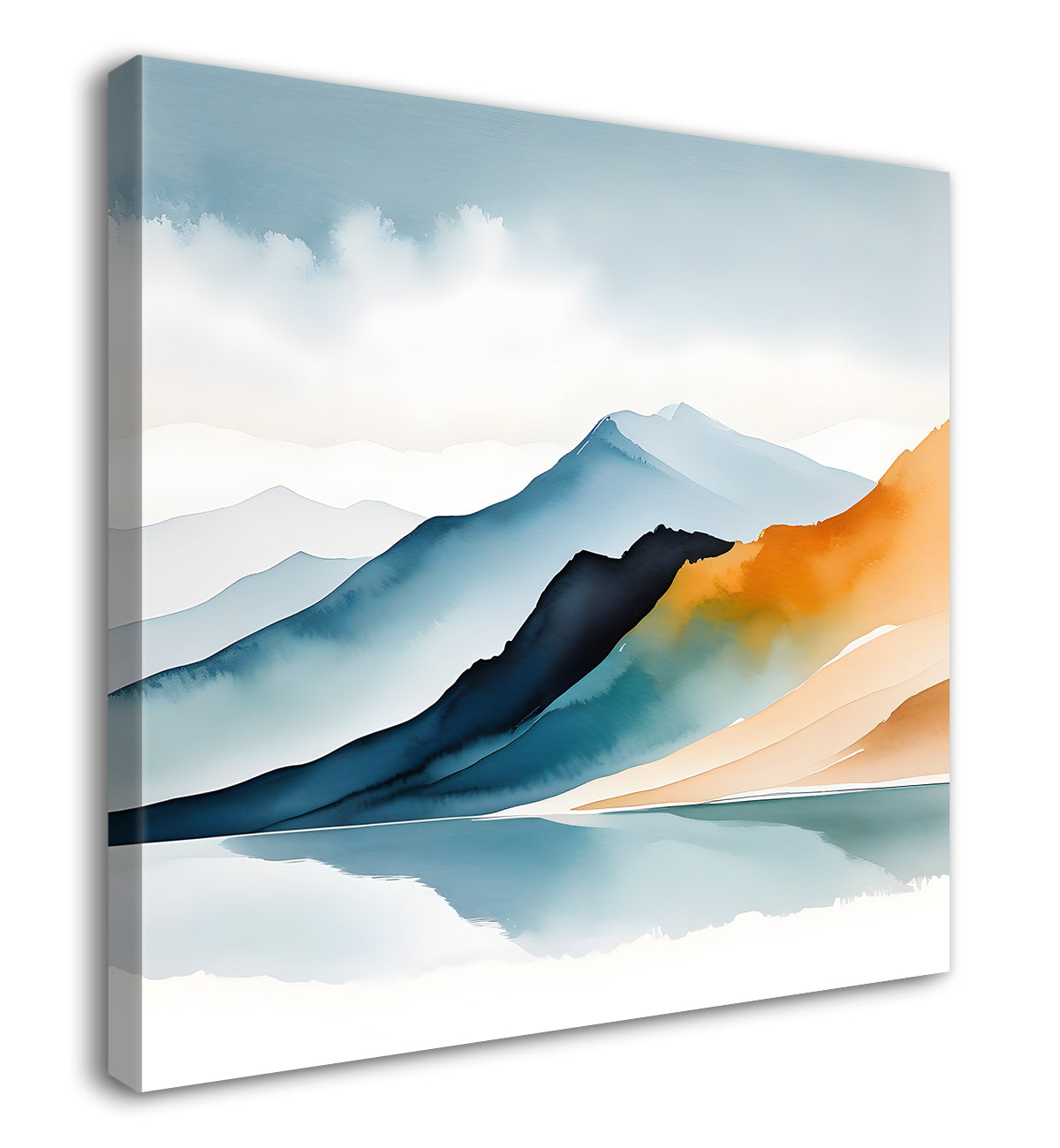 Mountains  in textured water colour painting 24X24   - Nature Art -S-109