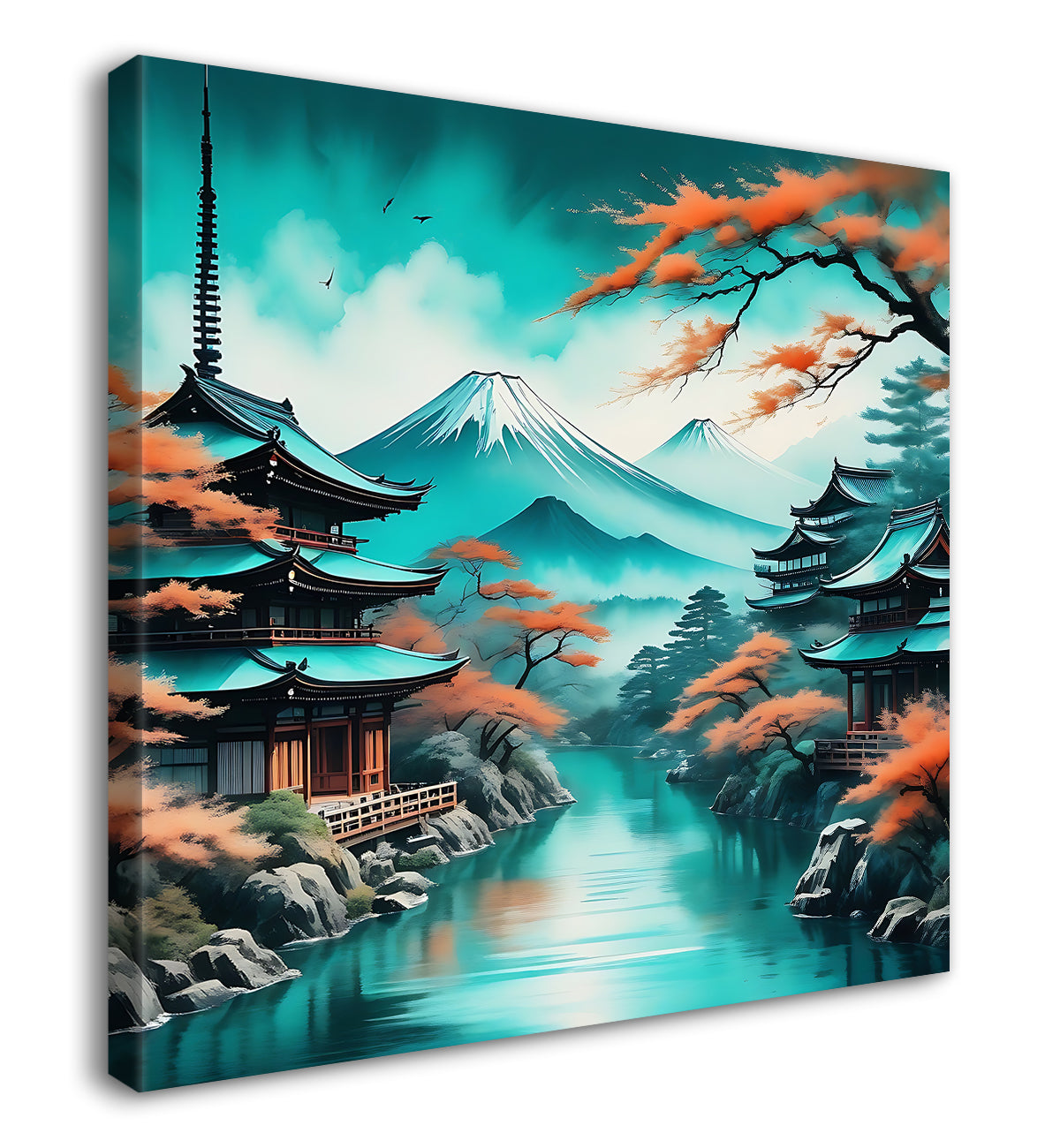 Mountain and the tree painting 24X24 - Nature Art -S-123