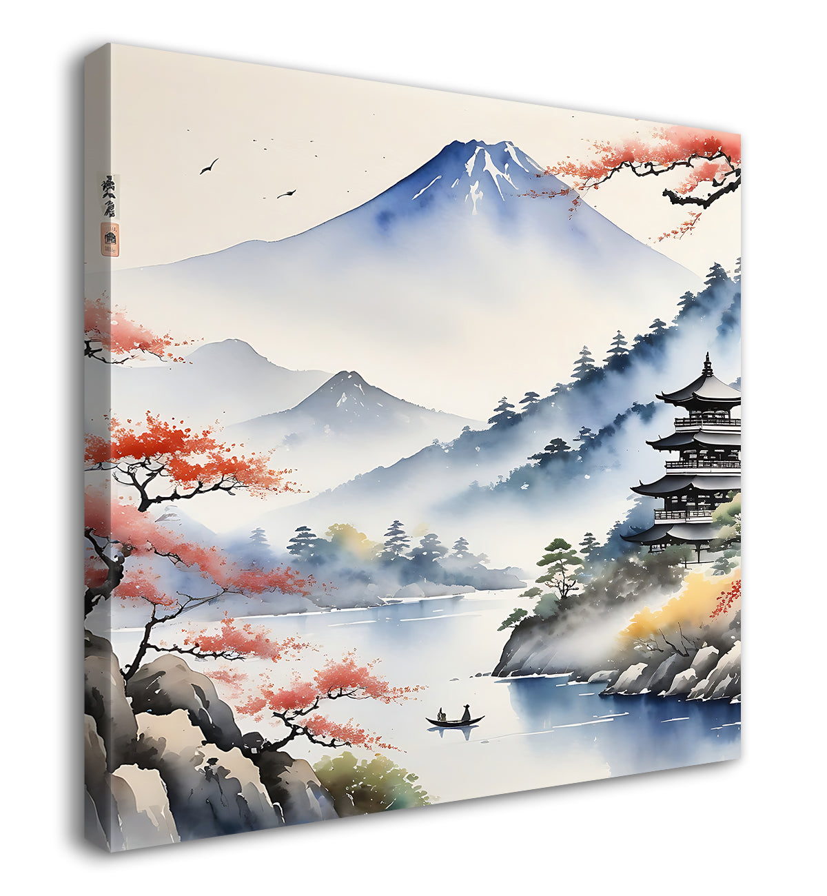 Mountains with river painting 24X24- Nature Art -S-137