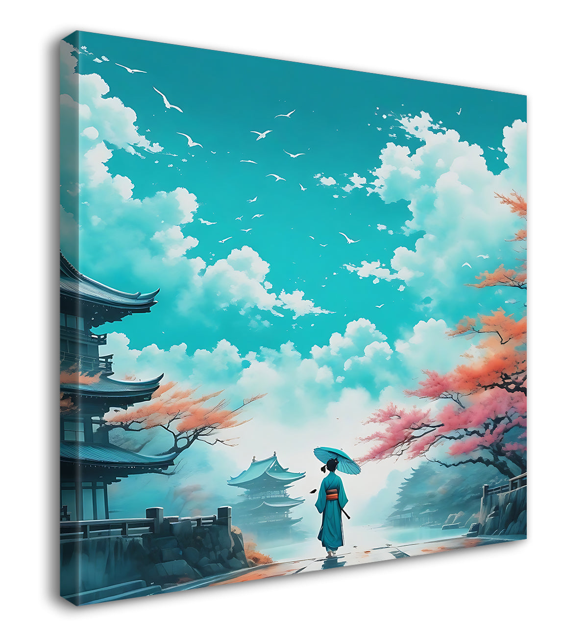 Clouds textured water colour painting 24X24 - Nature Art -S-138