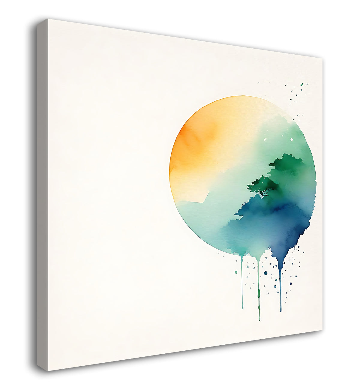 Mountains in water colour painting 24X24  - Nature Art -S-150