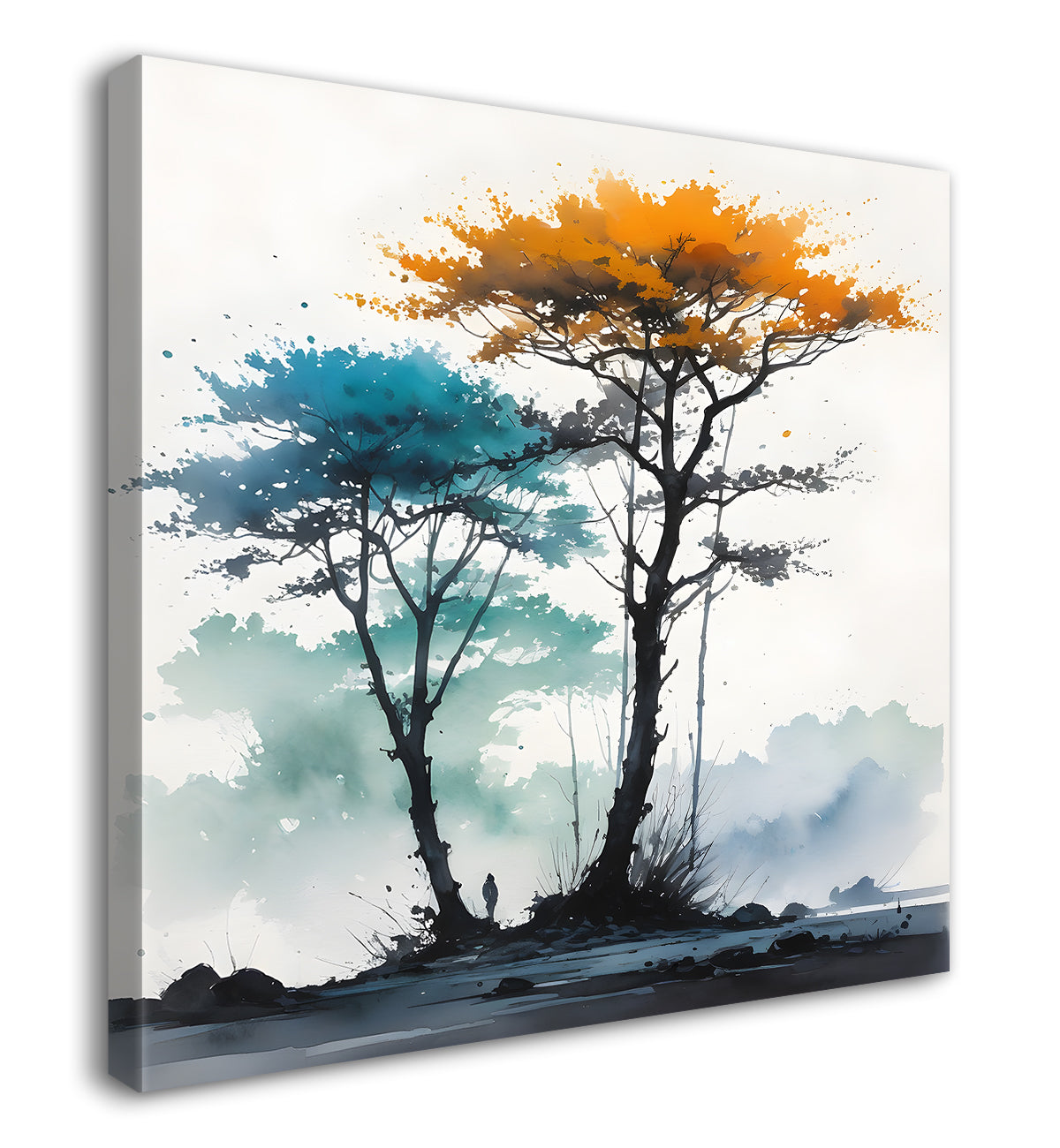 Colourful trees in painting Canvas Painting 24X24- Nature Art -S-56